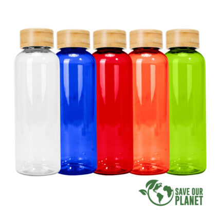 Botella PET tapa bamboo "AINOA" 550cc