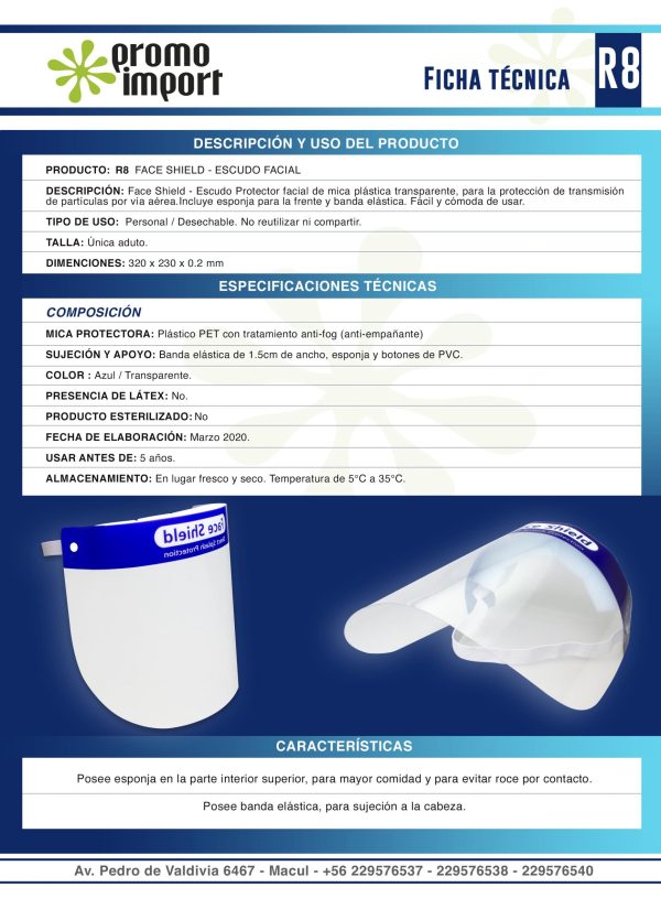 Set de 10 Face Shield - Escudo Facial