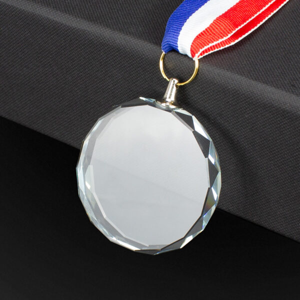 A70-00-01 Medalla Cristal "Diamond" con cinta tricolor