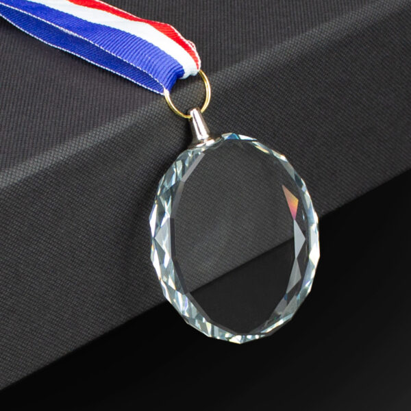 A70-00-02 Medalla Cristal "Diamond" con cinta tricolor