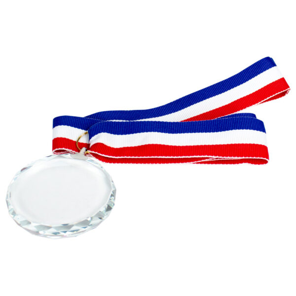 A70-00-2 Medalla Cristal "Diamond" con cinta tricolor
