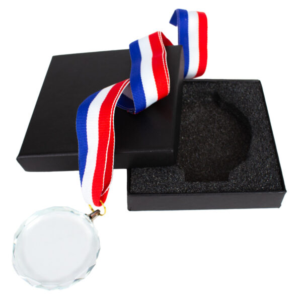 A70-00-3 Medalla Cristal "Diamond" con cinta tricolor