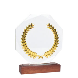 Trofeo Galvano de Madera, Cristal y Acero "Phelps"