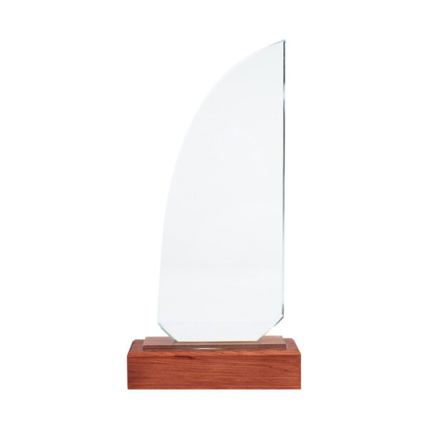A85-11-1 Trofeo Galvano de Madera y Cristal "Sail"