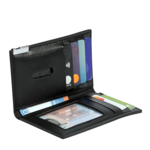 B73-Principal3 Porta-Tarjetas vertical de Eco-Cuero "LICENSE"