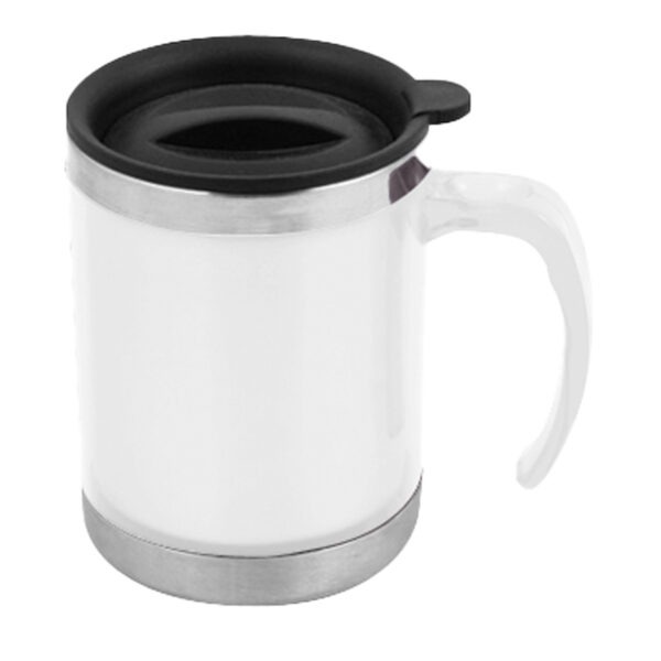 M6-blanca Mug de Acero Inoxidable 400cc