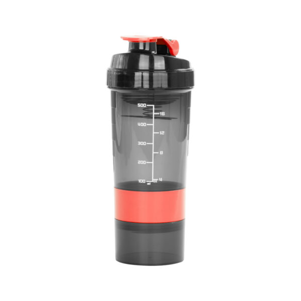 Vaso Gym para batidos proteína "SHAKE", con 4 compartimentos.