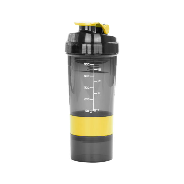 Vaso Gym para batidos proteína "SHAKE", con 4 compartimentos.