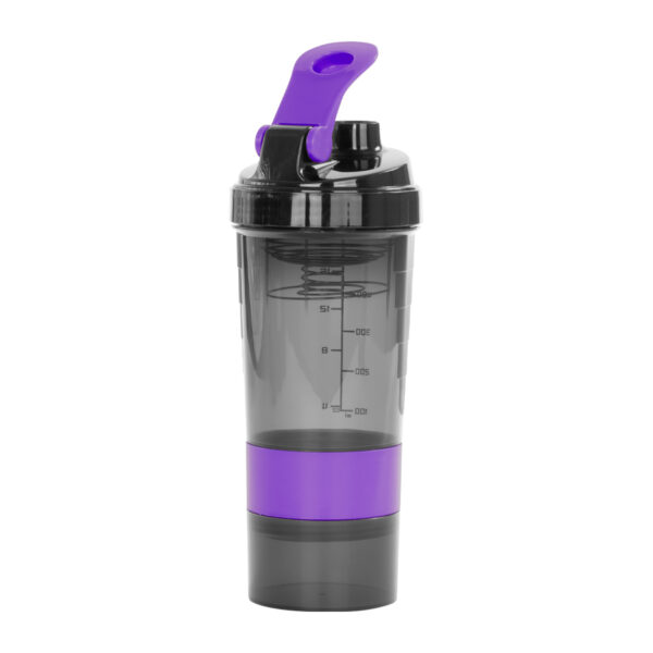 Vaso Gym para batidos proteína "SHAKE", con 4 compartimentos.