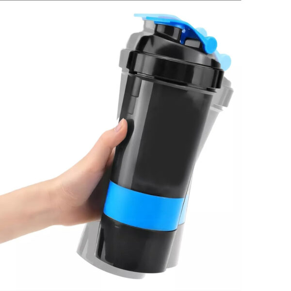 Vaso Gym para batidos proteína "SHAKE", con 4 compartimentos.