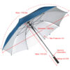 P0-3 Paraguas Gigante de Golf WINDPROOF, tela UV