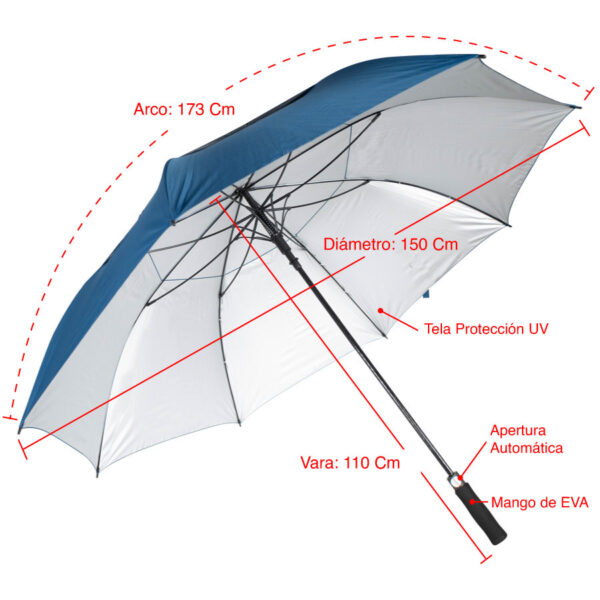 P0-3 Paraguas Gigante de Golf WINDPROOF, tela UV