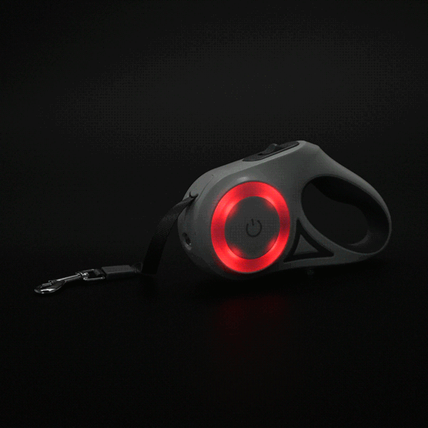 P52-01-ANIMADO Correa extensible de 3mts para mascota, con linternas LED