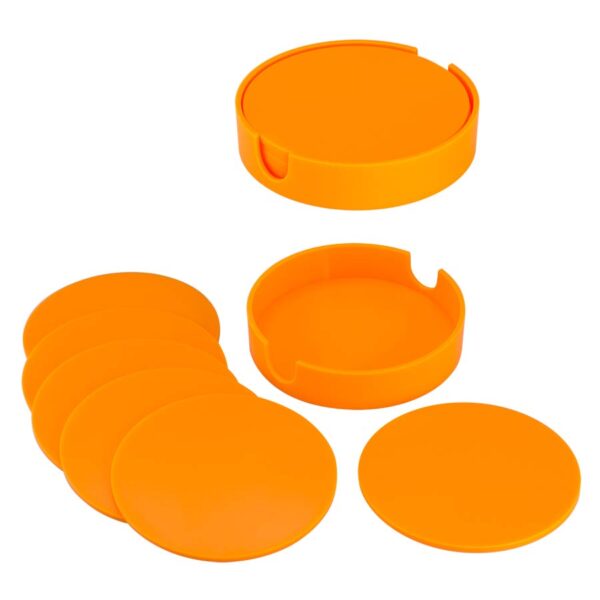 W7-F Set de Posavasos Plásticos Redondos
