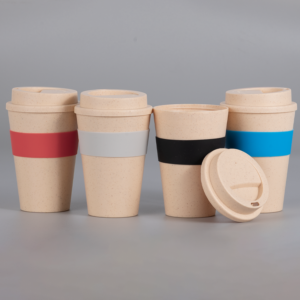M172-02 Mug Eco Cup "WHEAT STRAW" 355cc con banda silicona