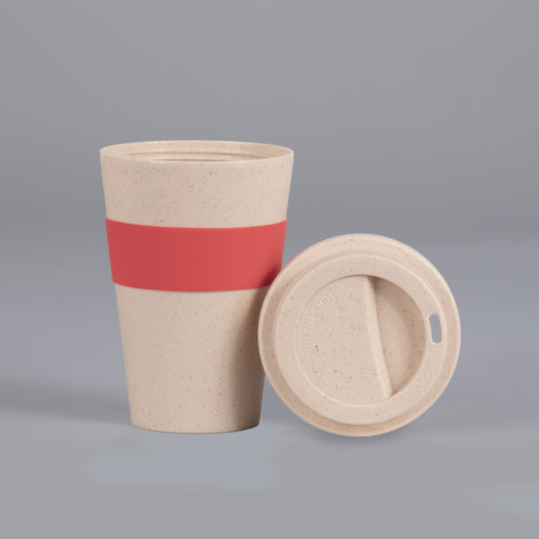 Mug Eco Cup "WHEAT STRAW" 355cc con banda silicona