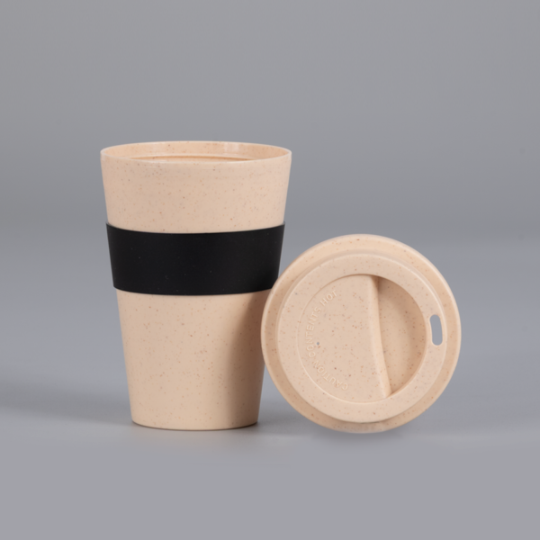 Mug Eco Cup "WHEAT STRAW" 355cc con banda silicona