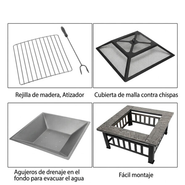 H48-2-1 Brasero / Parrilla "Luxor" para Carbón y leña