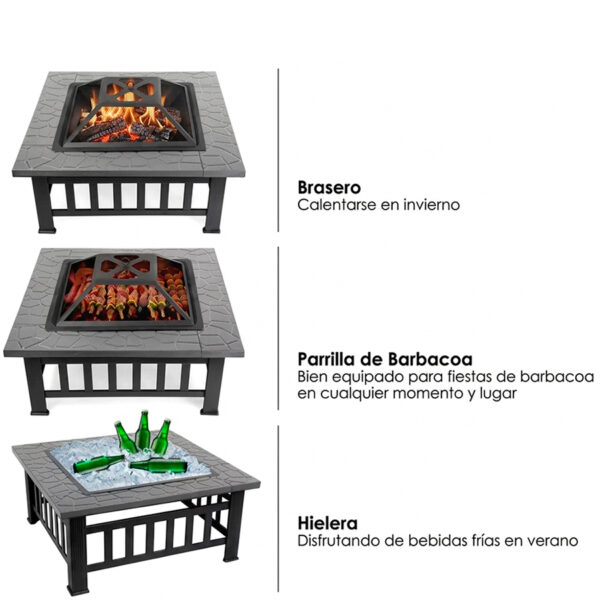 H48-3-1 Brasero / Parrilla "Luxor" para Carbón y leña